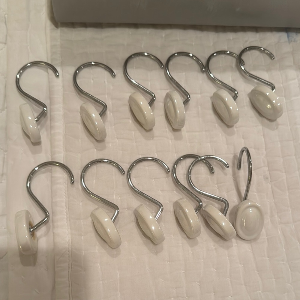 White Shower Curtain Hooks